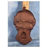 HAND-CARVED FOLK ART FACE WALL HANGING