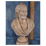 BUST OF VOLTAIRE SCULPTURE 10.5"