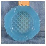 4" BLUE HOBNAIL GLASS ASHTRAY