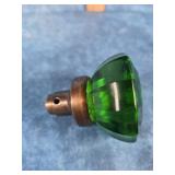 VTG. EMERALD GREEN CUT GLASS DOOR KNOB