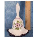 FENTON MILK GLASS PLUM CREST BELL SIGNED 7"
