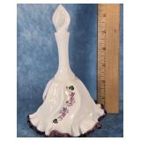 FENTON MILK GLASS SPANISH LACE PLUM CREST BELL