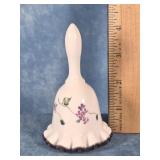 FENTON MILK GLASS  PLUM CREST BELL 4.5" SIGNED