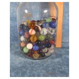 GLASS JAR OF MARBLES