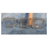SET OF 3 SQUARE GLASS JARS WITH LIDS