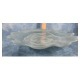 12.5' BLUE SWIRL GLASS PLATTER