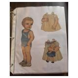 'BABIES' 1940'S PAPER DOLLS & CLOTHES IN BINDER
