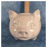 KITCHEN DECOR WHITE CERAMIC PIG DISH