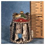VTG. PEWTER SPINNING CAROUSEL SEWING THIMBLE