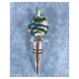 HANDCRAFTED ART GLASS WINE BOTTLE STOPPER
