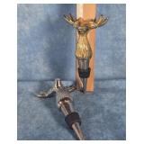 2 DEER HEAD STAG HORNS WINE STOPPERS GOLD & SILVER