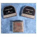 3 SMALL ADVERTISING TAPE MEASURE - ILLINOIS