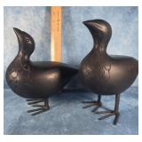 PAIR OF MATTE BLACK DECORATIVE BIRD FIGURINES