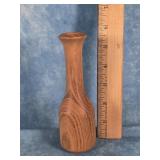 HANDCRAFTED TURNED-WOOD BUD VASE
