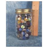 VINTAGE JAR OF MARBLES
