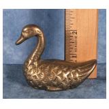 VTG. SOLID BRASS DUCK FIGURINE