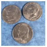 3 EISENHOWER DOLLAR COINS