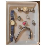 RINGS & WATCHES BOX LOT