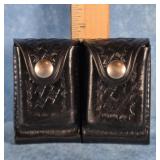 DON HUME MODEL D404 LEATHER DOUBLE CARTRIDGE BOX
