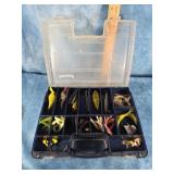 FISHING LURES AND RUBBER WORMS TACKLE BOX