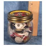 SMALL JAR OF VINTAGE BUTTONS