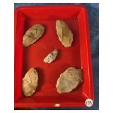 NATIVE AMERICAN STONE IMPLEMENTS BOX LOT