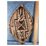 HAND-PAINTED AFRICAN MAASAI TRIBAL SHIELD