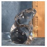 BACCARAT FRANCE ART CRYSTAL GLASS RABIT FIGURINE