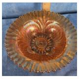 VINTAGE IMPERIAL MARIGOLD CARNIVAL GLASS BOWL 9"