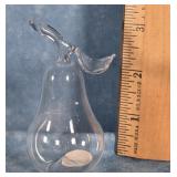 VTG. HAND-BLOWN CLEAR GLASS PEAR FIGURINE
