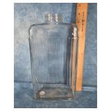CLEAR RIBBED GLASS REFIGERATOR WATER BOTTLE