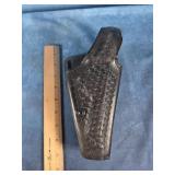 BLACK LEATHER BASKETWEAVE DUTY HOLSTER