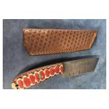 HANDMADE DAMASCUS STEEL FIXED BLADE  KNIFE