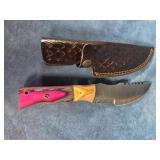 HANDMADE DAMASCUS STEEL FIXED BLADE HUNTING KNIFE
