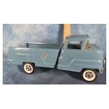 VTG. PRESSED STEEL BLUE TOY DUMP TRUCK
