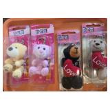 4 PEZ  KEYCHAIN CANDY DISPENSERS NOS