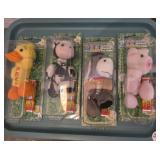 4 PEZ BARNYARD BABIES KEYCHAIN CANDY DISPENSERS