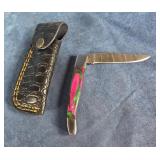 HANDMADE DAMASCUS STEEL FOLDING POCKET KNIFE