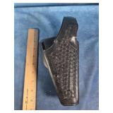 BLACK LEATHER BASKETWEAVE DUTY HOLSTER