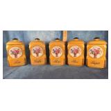 VICTORIA CHINA LUSTERWARE PORCELAIN CANISTER SET