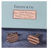 TIFFANY & CO. STERLING SILVER OVAL CUFFLINKS