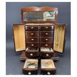 10 Drawer Jewelry Box, Flip-Out Sides, Includes Asst. Fashion Jewelry, 15"h x 15"w