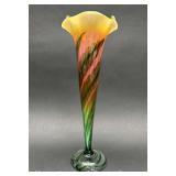 Art Glass Vase, Believed to be Steuben Glass, Marked on LS 1990 061358 Base, 10.5"h