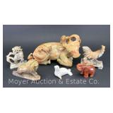 Group of Soapstone and Other Stone Animal Carvings, 2"-5"h