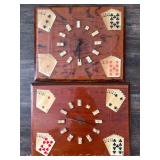 (2) Vintage Playing Cards and Dice Epoxy Clocks