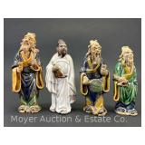 (4) Chinese Mud Men Stautes, 4"-5"h