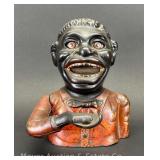 Black Americana Figural Coin Bank, 6"h