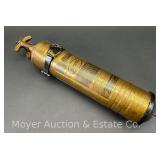 Antique Pyrene Brass Fire Extinguisher, with Bracket