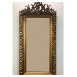 Victorian Carved and Gilt Style Pier Mirror, Excellent Original Condition, Beveled Glass