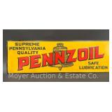 Original Pennzoil Tin Sign, Single Sided, 11.5"x35.5"
